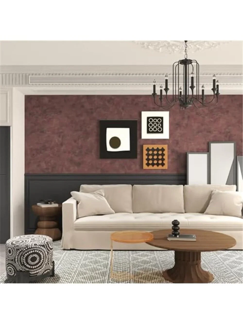 Red Gold Concrete Wallpaper Peel And Stick Metallic Contact Paper Wall Decor
